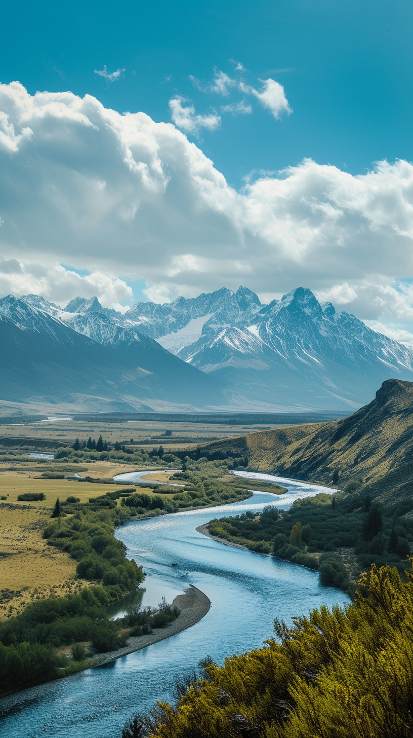 River flowing through mountains