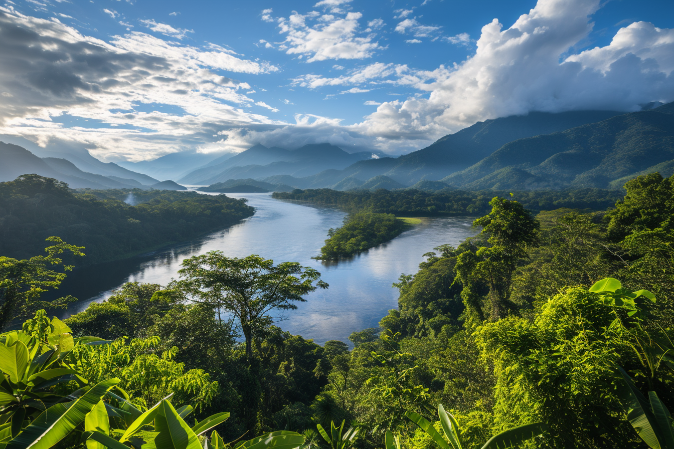 River flowing through mountains