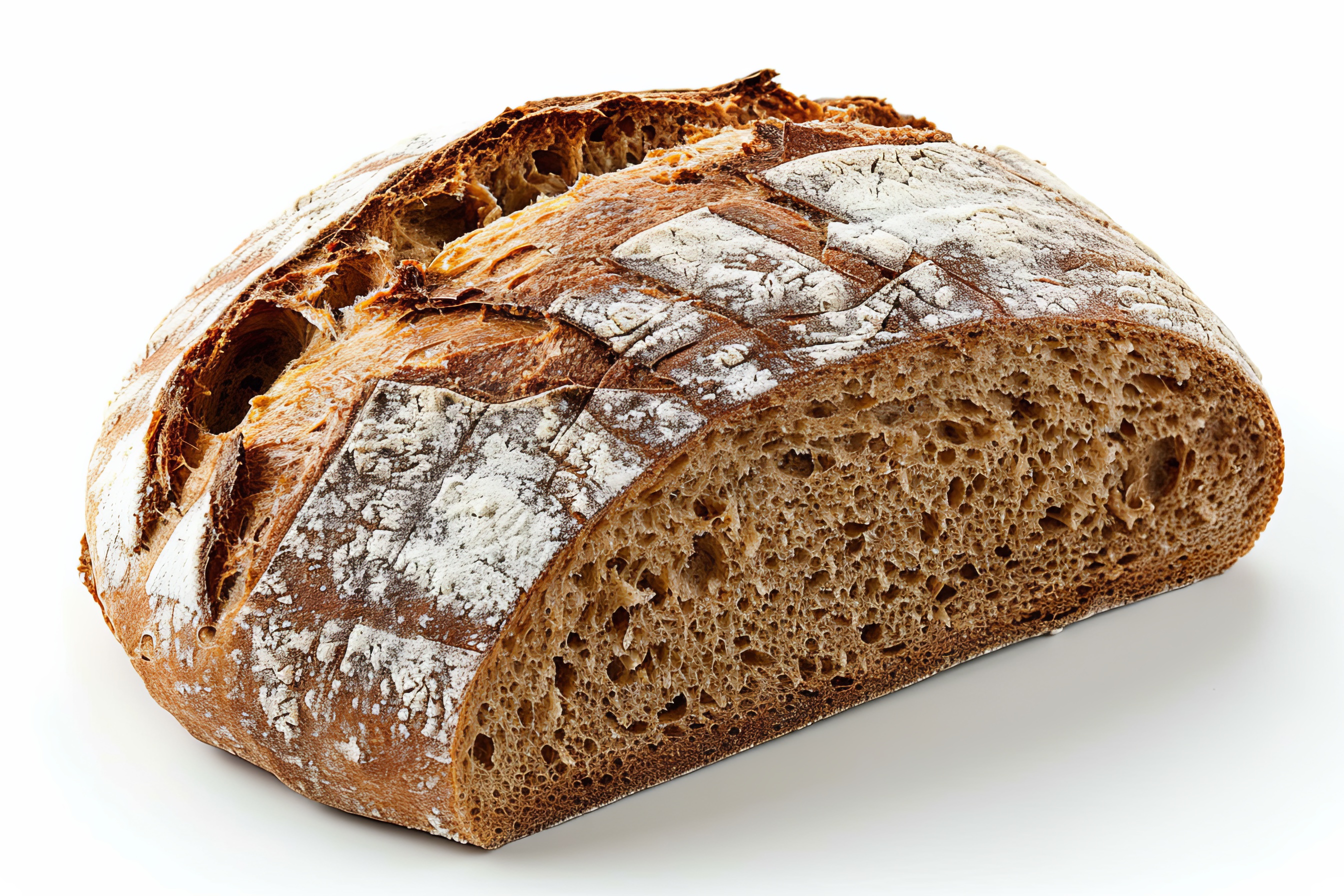 Slice of fresh bread isolated on white Background
