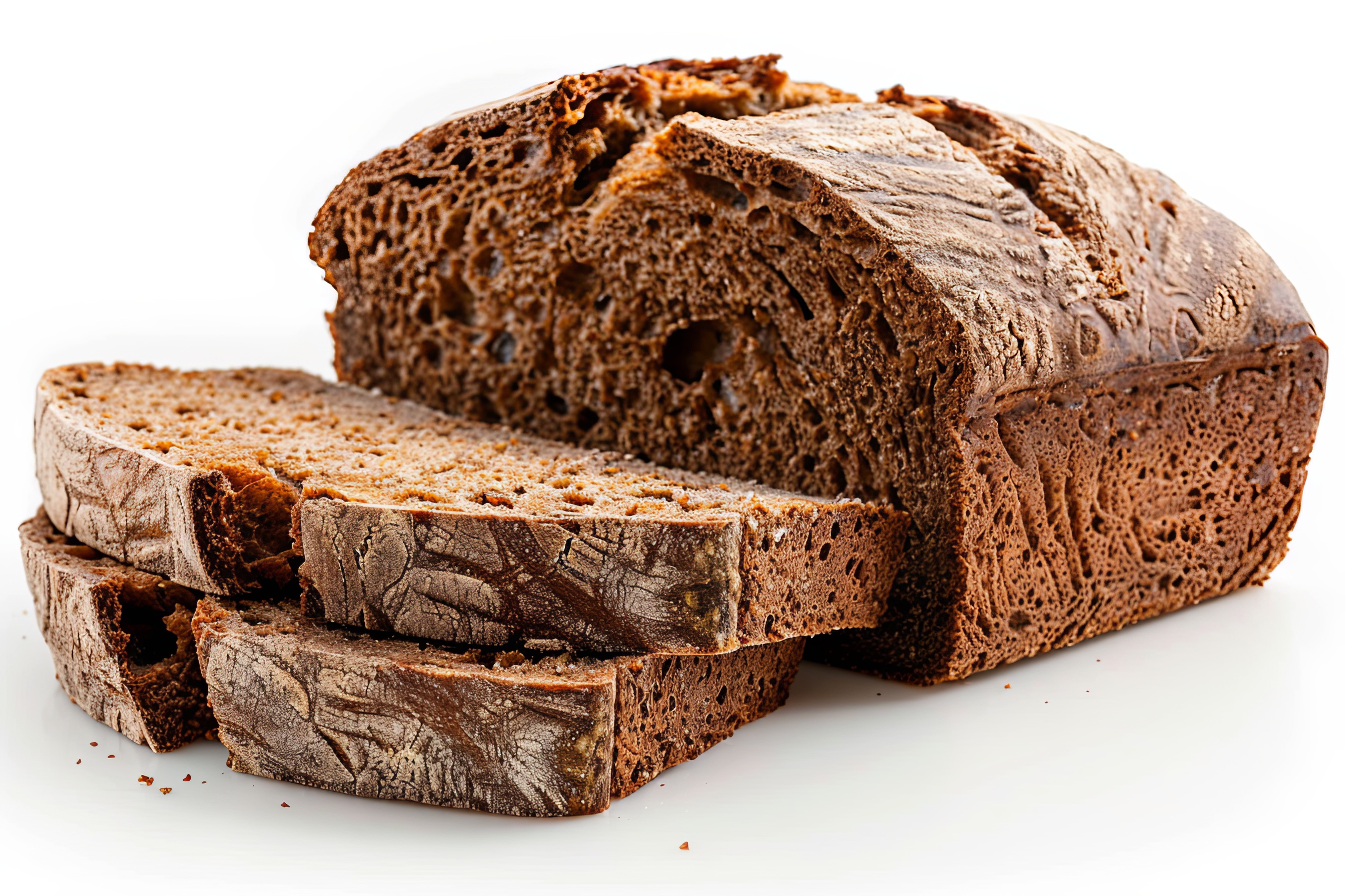 Slice of fresh bread isolated on white Background