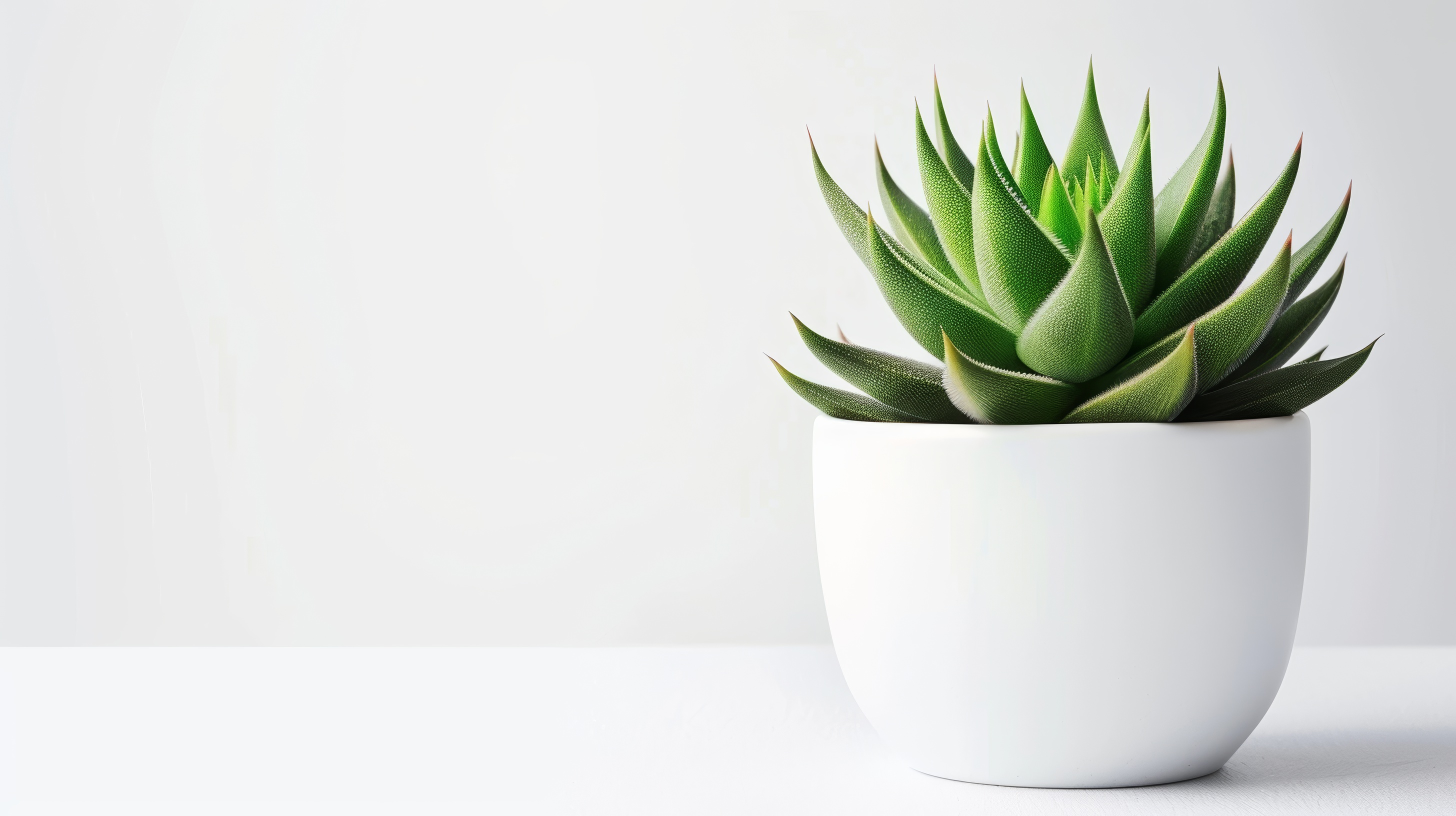 Cactus in a round ceramic planter with a white background