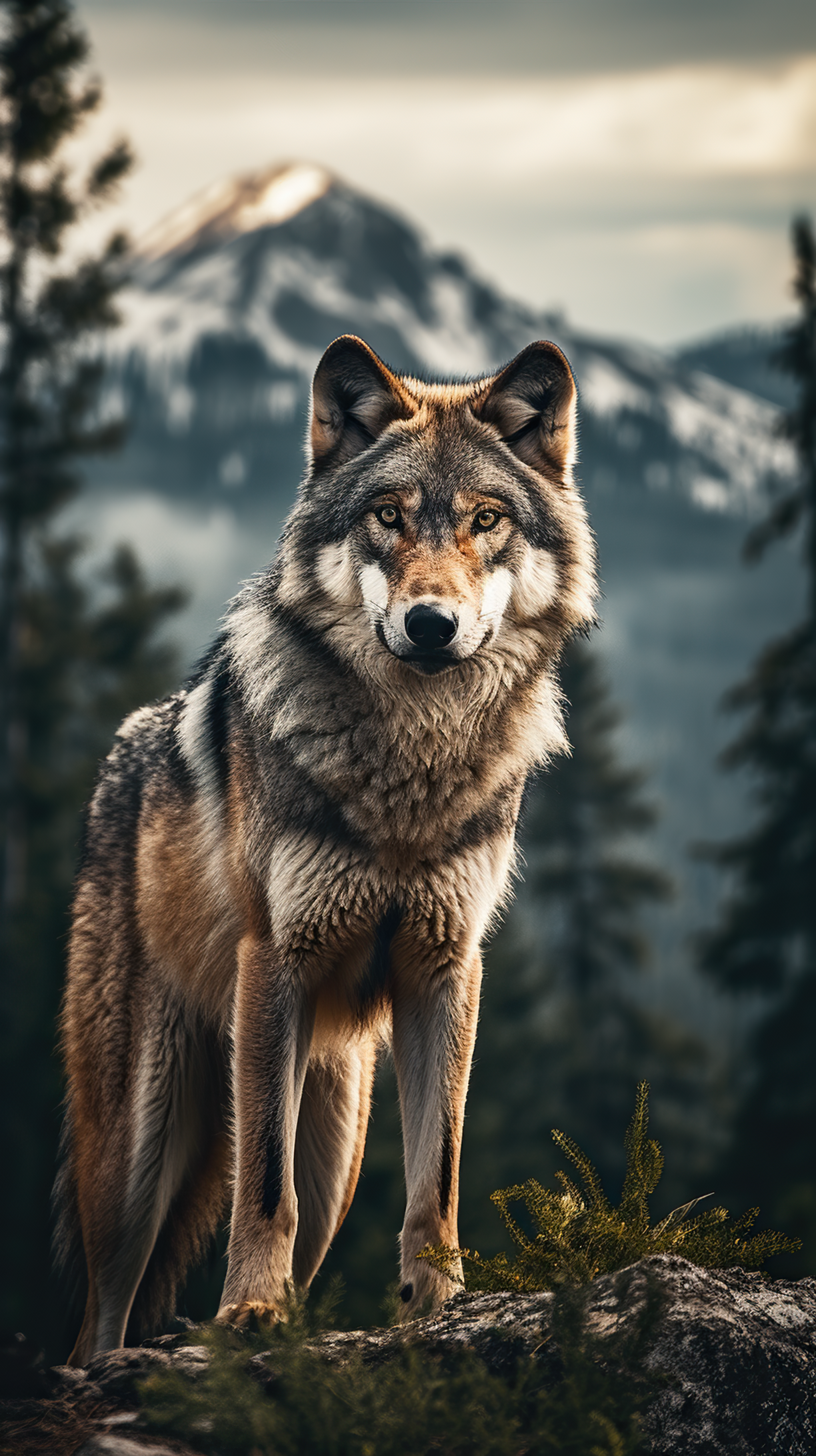 Wolf roaming in its natural habitat