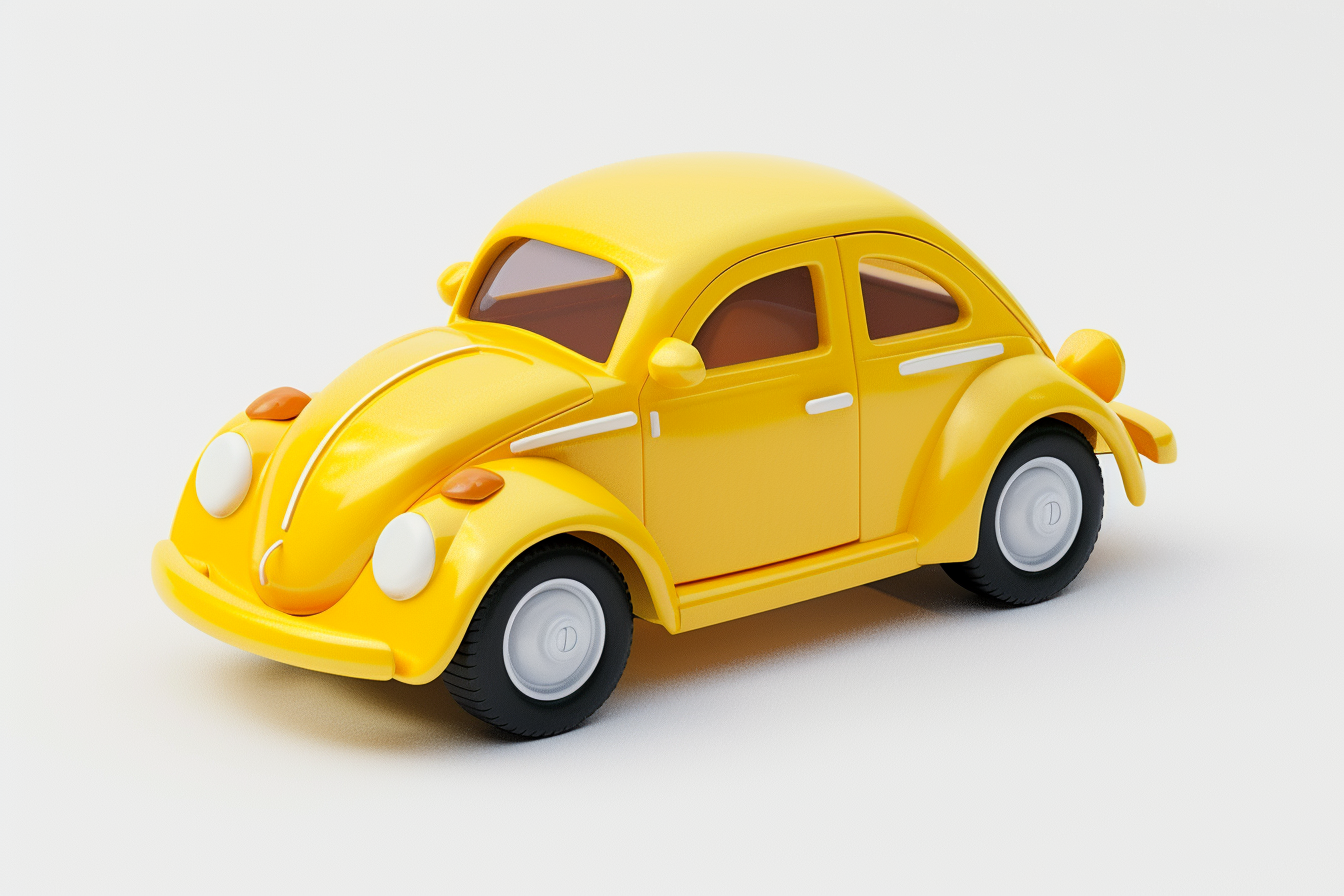 Yellow Toy Car On White Background