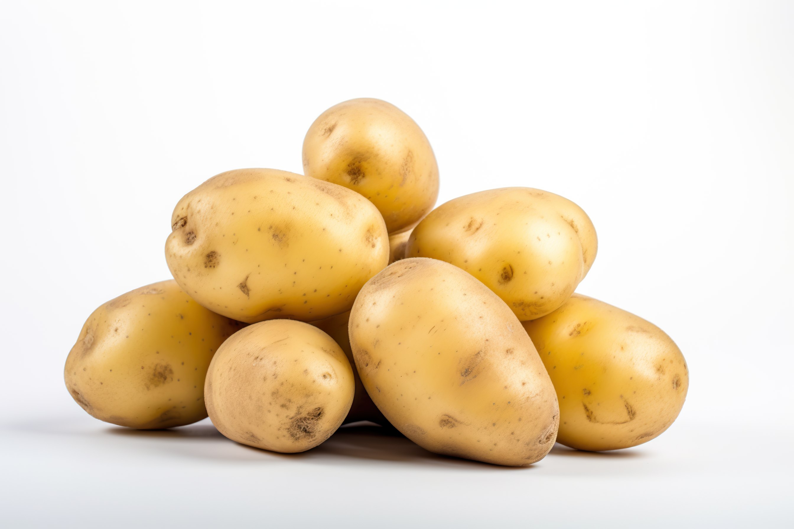 Young Fresh potatoes, organic potato, isolated on white background
