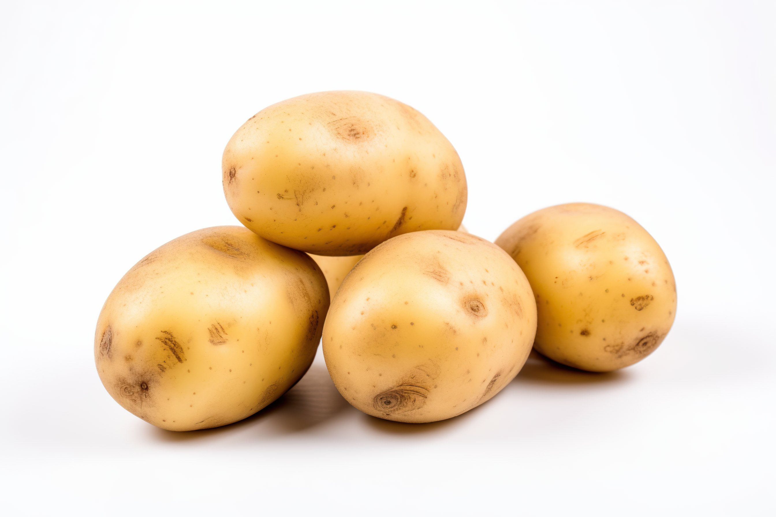 Young Fresh potatoes, organic potato, isolated on white background