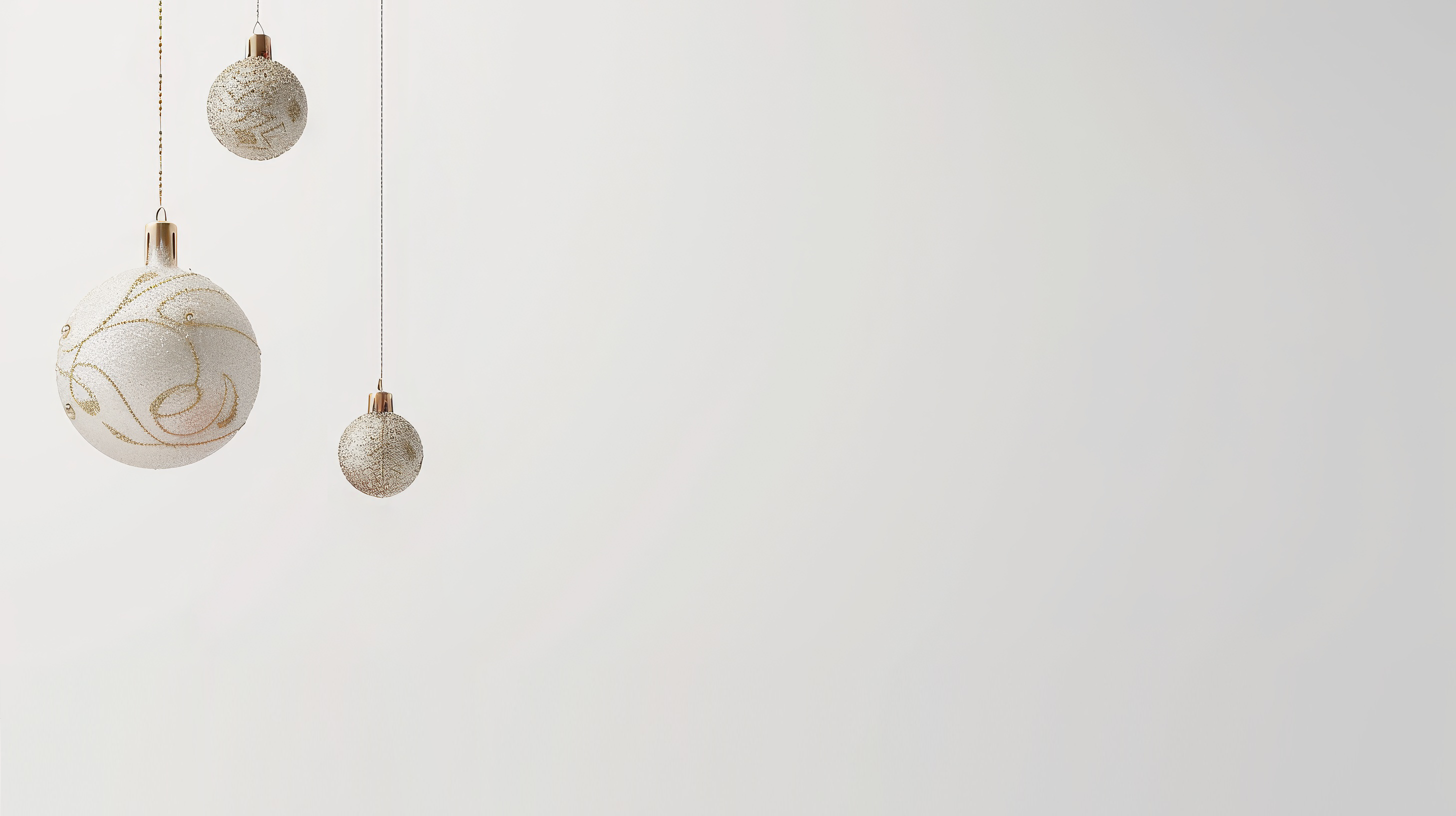 Silver ball. Christmas decoration on white background